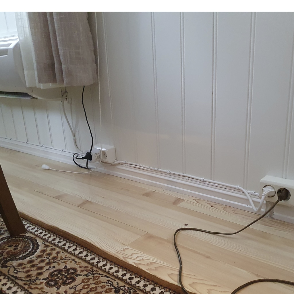 Bilde av ikke godkjent løsning for tilkobling av varmepumpe